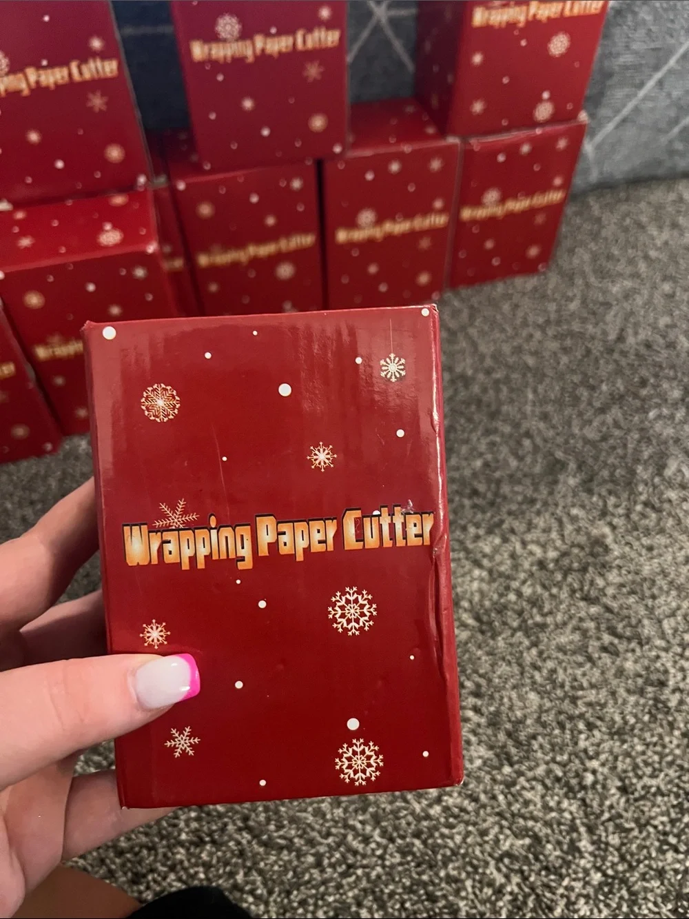 Holiday Wrapping Paper Cutter - Red